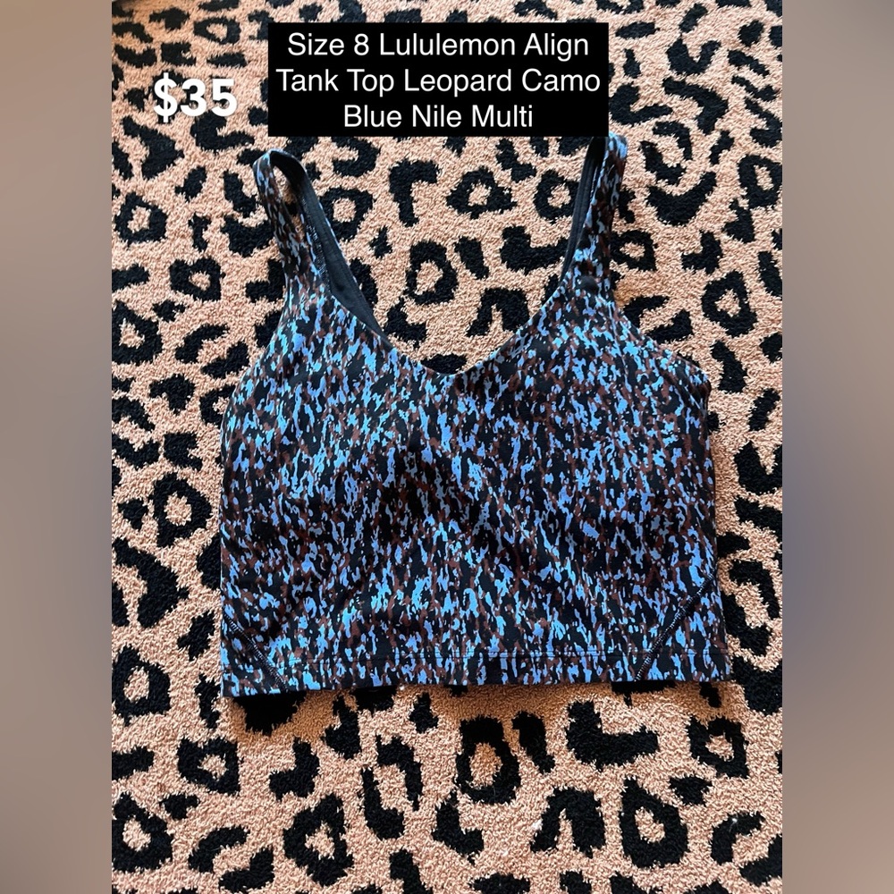 lululemon athletica Blue Nile Multi Align Tank Top Cropped Size 8